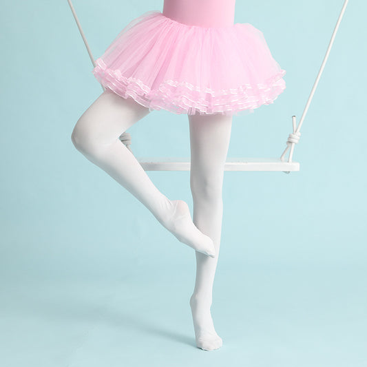 Children's dance socks ballet pantyhose 120D 2 pairs thin base layer stockings tights kids' velvet practice socks