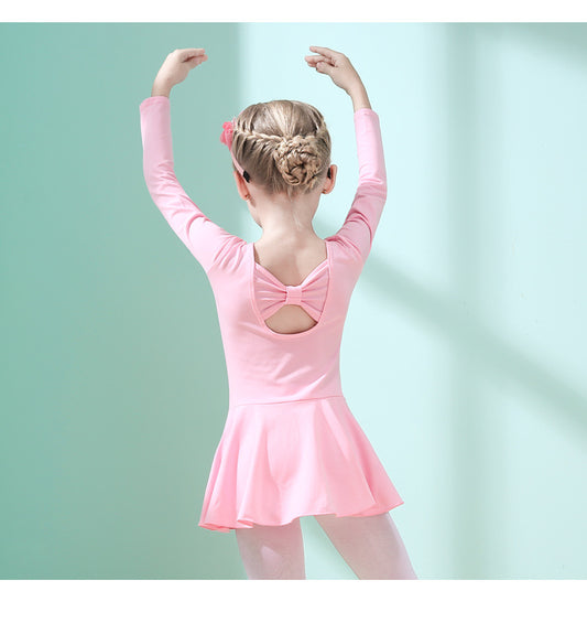 Ballerina Outfit for kids Performance Costume dance Practice Dress cotton long/short sleeve