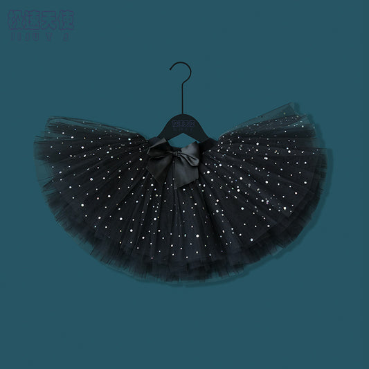 kids Butterfly Netting fabric skirt dance tutu skirt white/pink/black/purple girls short ballet skirt