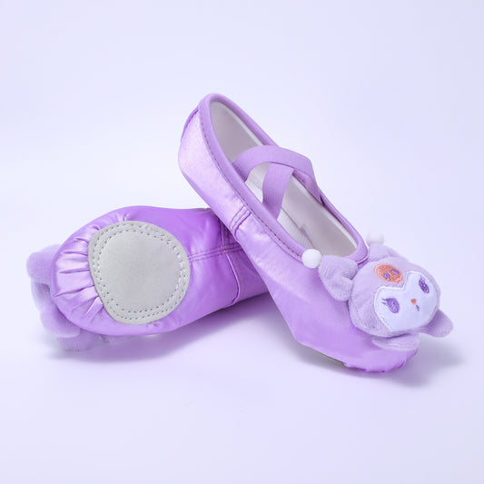 Kolomi dance shoes, kids' purple ballet shoes, anti-slip soft-soled shoes, professional dance performance shoes