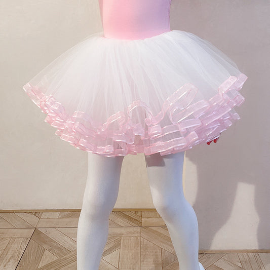 TUTU Skirt for girls Ballerina Outfit Ballet  Gauze Skirt Sparkly chiffon Dance skirt for kids  Dance Performance Clothing