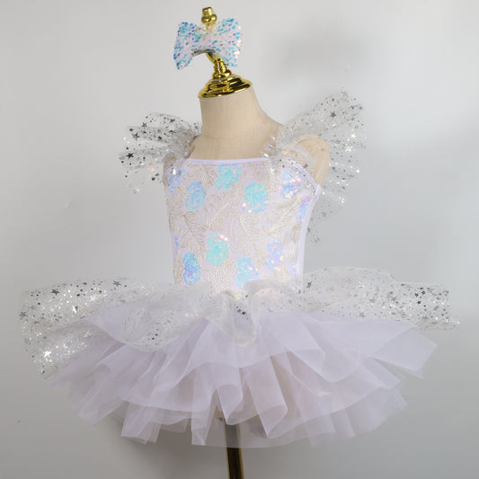 Ballet Little Swan Princess Skirt, Kindergarten Dance Skirt  Performance Dress, Performance Attire for children