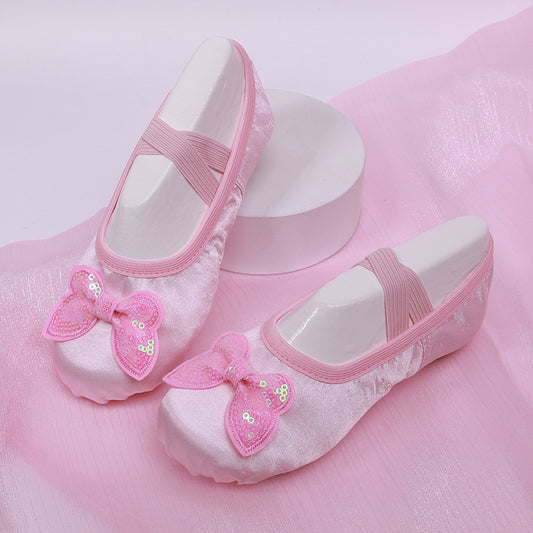 Girls' dance shoes, soft-bottom anti-slip practice shoes, children's ballet shoes, baby performance cat-claw shoes