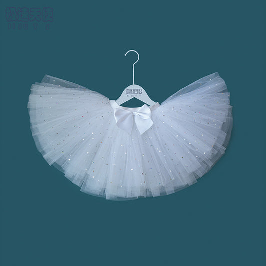 kids Butterfly Netting fabric skirt dance tutu skirt white/pink/black/purple girls short ballet skirt