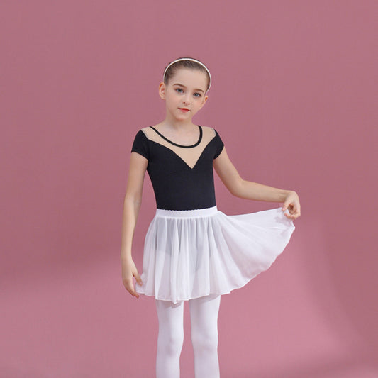 Girl cotton Ballet Leotards with Chiffon Skirt  kids Detachable Tutu Dance Costume Performance Costume Ballerina Outfit