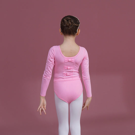 Girl Ballet Leotards kids Detachable Tutu Dance Costume pink long sleeve Jumsuit Dance Performance Clothing