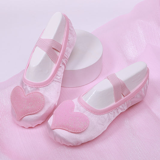 Love Pink Children's Dance Shoes Girls' Soft-Topped Ballet Shoes  Kids' Anti-Slip Performance Shoes