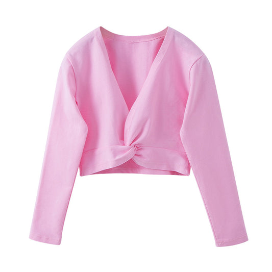 kids dance coat  Thickened long sleeve ballet girls tops Thickened with fleece Performance Costume