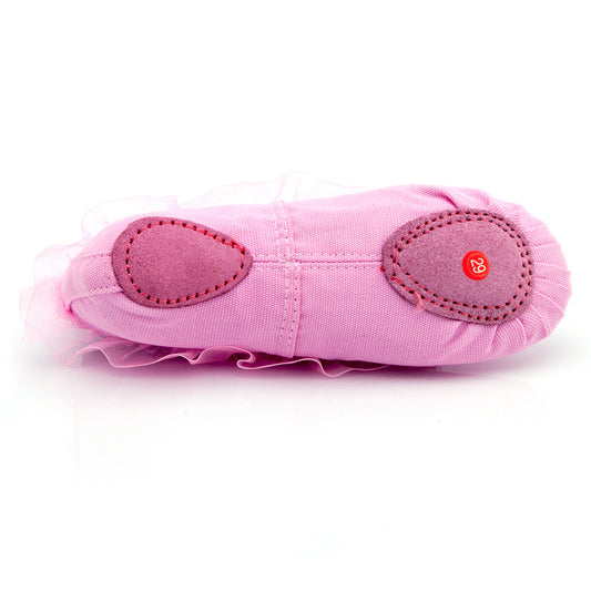 Children's lace-up dance shoes made of canvas, with no laces, elasticated ballet shoes for dancing  pink cat-ear shoes