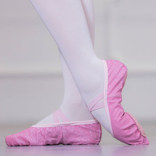 Ballet shoes, children's pink performance dancing shoes, soft-soled figure shoes, glossy anti-slip soft sole shoes