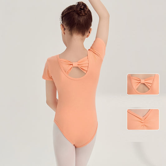 Orange kids cotton Ballet Leotards girls dance Performance Costume long/short sleeve Dance Training  Costume