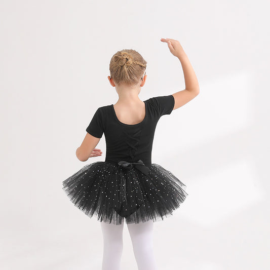 Orange kids ballet Princess dress girls  Ballerina Outfit cotton short/long sleeve dance Performance Costume