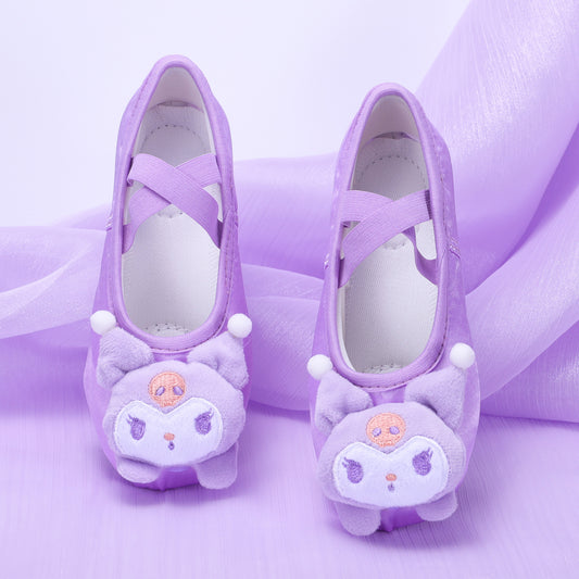 Kolomi dance shoes, kids' purple ballet shoes, anti-slip soft-soled shoes, professional dance performance shoes