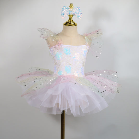 Ballet Little Swan Princess Skirt, Kindergarten Dance Skirt  Performance Dress, Performance Attire for children