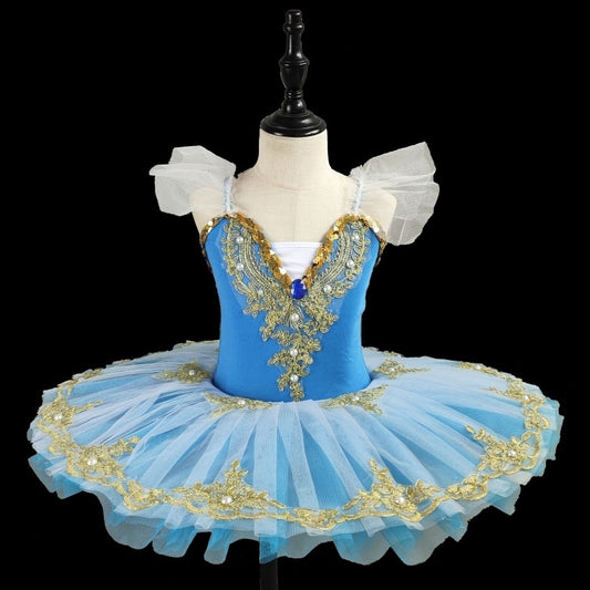 Ballet dress, dancing suspenders dress, children's puff dress, little swan dance costume, performance outfit for dance