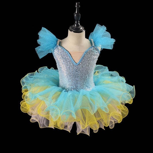 Children's dance costume performance dress, girl modern dance dress, pink little swan princess dress