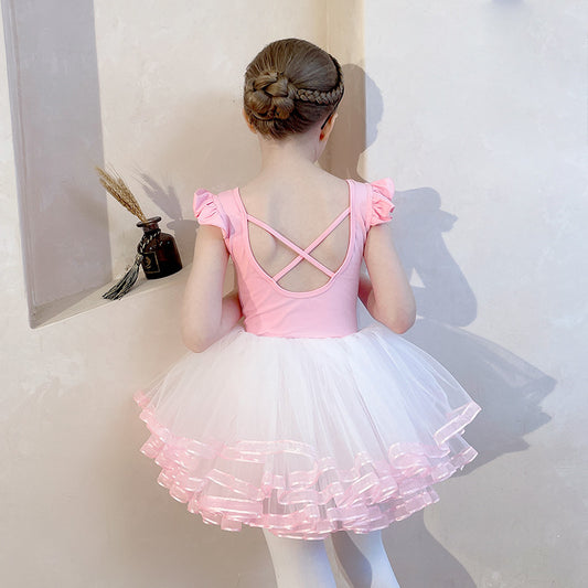 Girls Ballet Leotards with Gauze Skirt Separate sets Detachable Tutu Dance Costume kids Ballet Princess  Dress