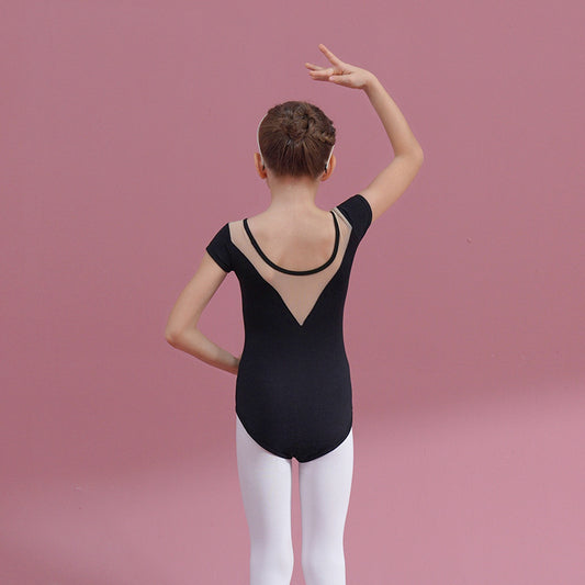 Black short/long sleeve Girl Ballet Leotards cotton kids Jumpsuit  Princess Little Swan Artistic Skate wears