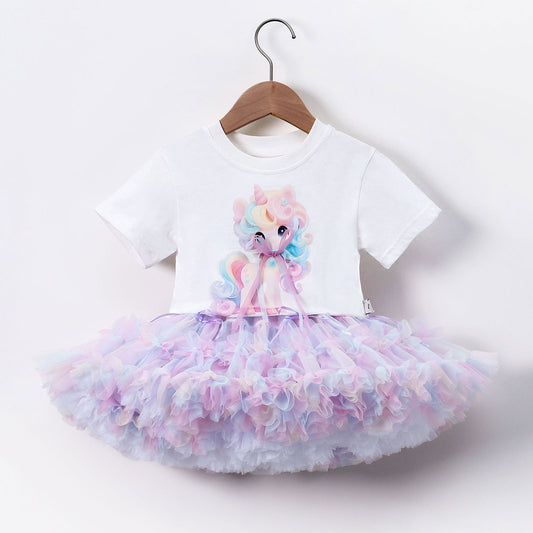 Tutu skirt,toddler/kids/children's princess dress/girl's puff skirt set mermaid ruffled top short +skirt