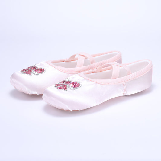 Bows Dance Shoesfor girls Ballet Shoes Anti-slip Embroidered Mesh Figure-Shaping Shoes children Soft-soled shoes