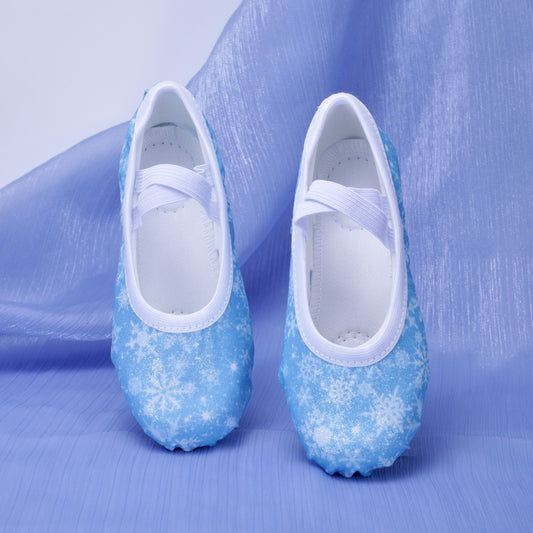 Snowflake blue soft-soled dancing shoes - children's anti-slip ballet shoes - cat-claw shoes for girls for performances