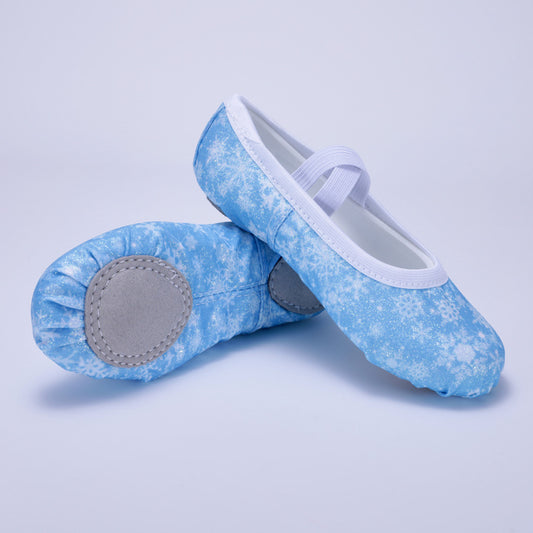 Snowflake blue soft-soled dancing shoes - children's anti-slip ballet shoes - cat-claw shoes for girls for performances