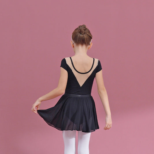Girl cotton Ballet Leotards with Chiffon Skirt  kids Detachable Tutu Dance Costume Performance Costume Ballerina Outfit