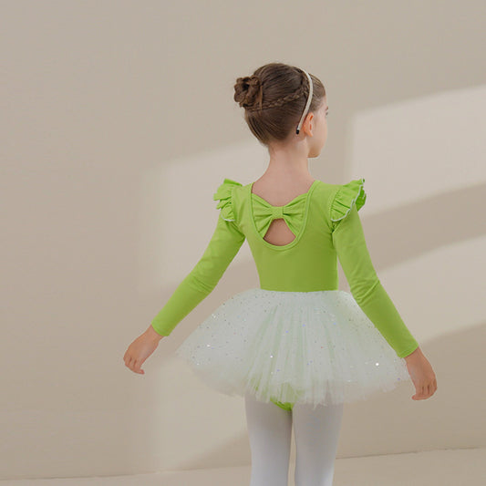 Green fruit girls Ballerina Outfit kids Dance tutu dress for Ballet Princess dress Little Swan Artistic Skate wears