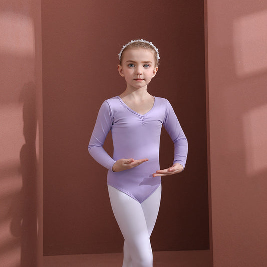 Purple kids Butterfly Back Ballet Leotards cotton girls Jumpsuit dance Performance Costume Training dance Costume