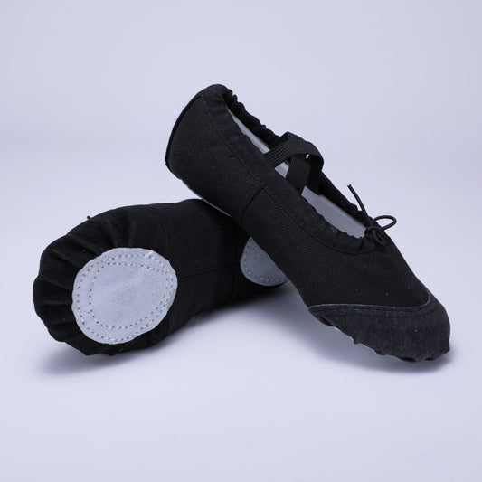 Black girls' dancing shoes, children's lace-up leather ballet shoes, anti-slip cat-claw shoes,Performance shoes