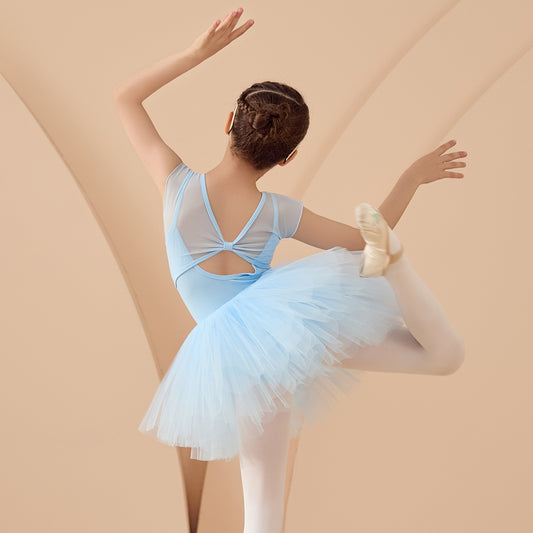 Light blue Detachable Tutu Dance Costume kids Princess dress Girls Ballet Gauze Dress Dance Performance Clothing