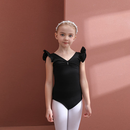 Ballet Leotards for kids cotton Girls Flutter Sleeve Ballet Leotards Princess Little Swan Artistic Skate wears Jumpsuit