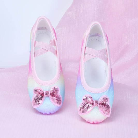 Girl's Gradient color ballet shoes  soft soles   Flutter cat claw shoes anti-slip shoes ethnic dance/ yoga shoes  figure shoes