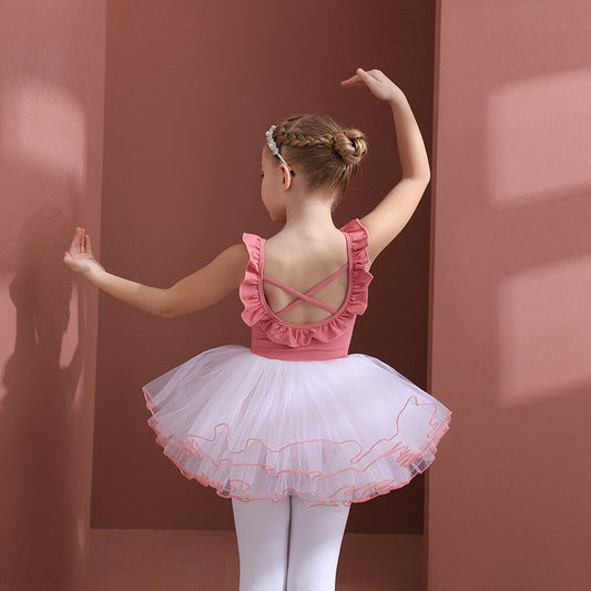 Kid's dance costumes -Girls' pure cotton ballet dress-Children's dancing dress-Dance practice attire