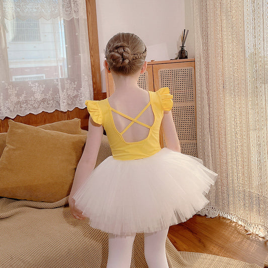 kids cotton Ballet Leotards long/short sleeve girls Ballerina Outfit jumpsuit Training Performance dance Costume