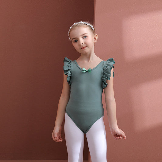kids dance cotton Jumpsuit  Ballerina wears Girl Dance Performance Clothing Dance Costume Little Swan Artistic Skate wears
