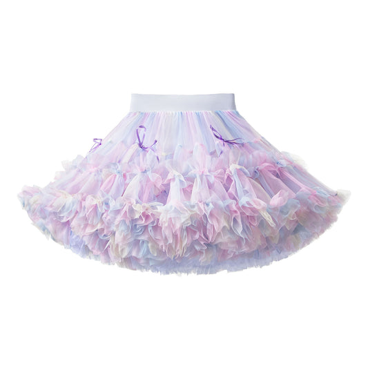 Rainbow tutu skirt with white T shirt-toddler/kids/baby girl dance skirt set/short skirt