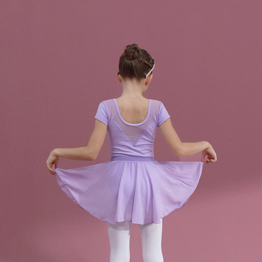 Long sleeve Ballet Leotards with  chiffon Skirt Detachable Girls Ballet Gauze Dress Little Swan Artistic Skate wears