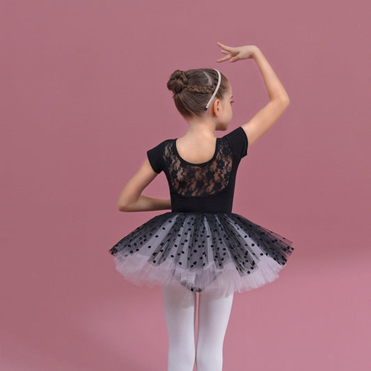 Lace collar kids  Ballerina Outfit Detachable Tutu Dance Costume for girls Dance Performance Clothing Dance Costume