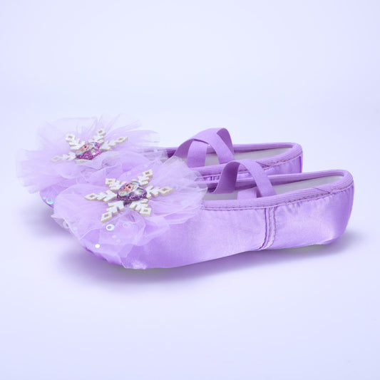 Children's dance shoes, Elsa Princess blue soft-soled practice shoes, girls' anti-slip cat-claw shoes, snowflake ballet shoes