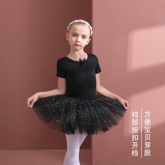 Little Swan Artistic Skate wears black Princess dance dress  Girls Ballet Gauze Dress Dance Performance Clothing