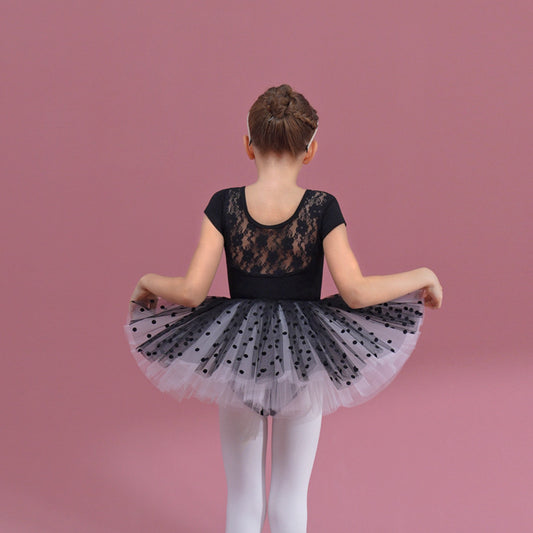 Lace collar kids  Ballerina Outfit Detachable Tutu Dance Costume for girls Dance Performance Clothing Dance Costume