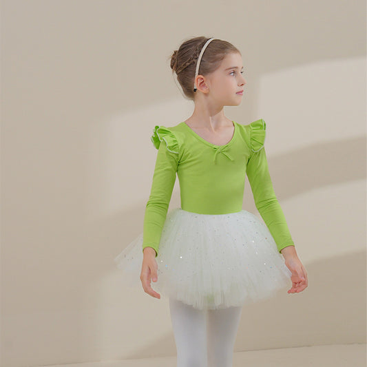 Green fruit girls Ballerina Outfit kids Dance tutu dress for Ballet Princess dress Little Swan Artistic Skate wears
