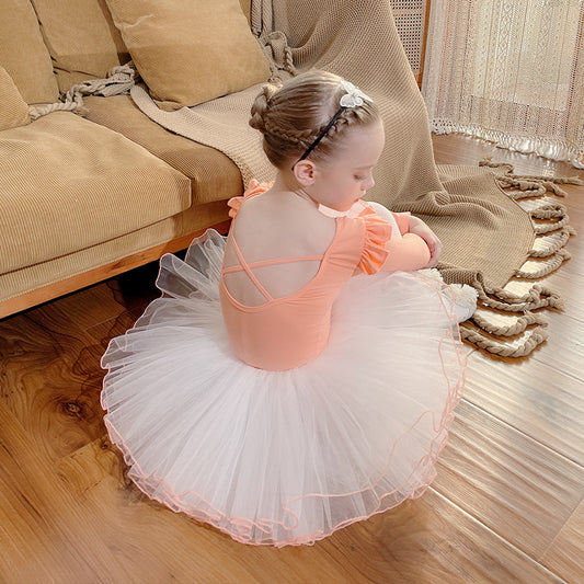 Crisscross Back kids  Ballet Leotards with white Skirt  Ballerina Outfit   Detachable Tutu Dance Costume for girls