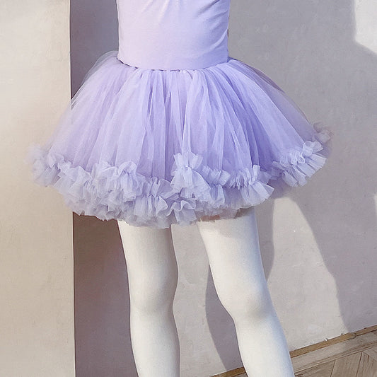 Purple children tutu skirt Girls Ballet Gauze skirt short dance Practice skirt Little Swan Artistic Skate wears