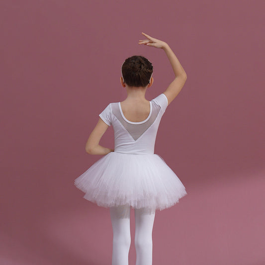 Dance Performance Clothing for girls white Girl Ballet Leotards with Skirt dance Princess dress  Ballet Gauze Dress