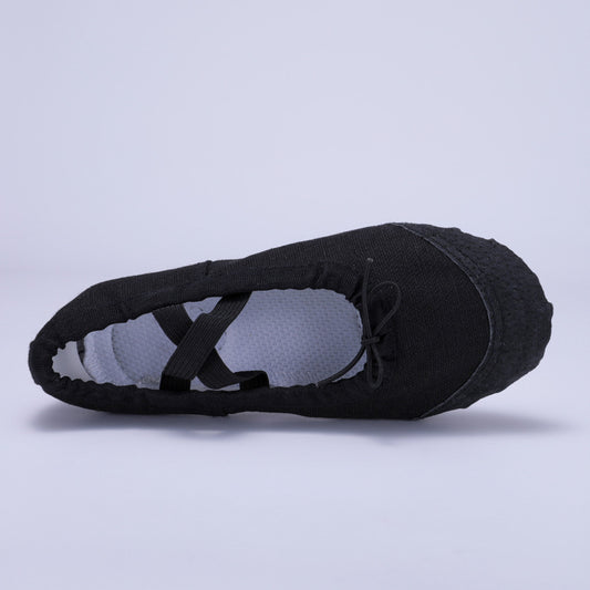 Black girls' dancing shoes, children's lace-up leather ballet shoes, anti-slip cat-claw shoes,Performance shoes