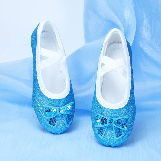 Blue crystal dancing shoes, girls' ballet shoes, soft-bottom anti-slip cat-claw shoes, professional performance shoes