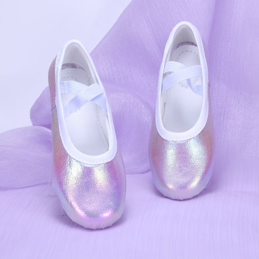 Crystal Purple Dance Shoes, Children's Anti-Slip Ballet Shoes, Two-Tread Cat Claw Shoes, Kids' Performance Shoes