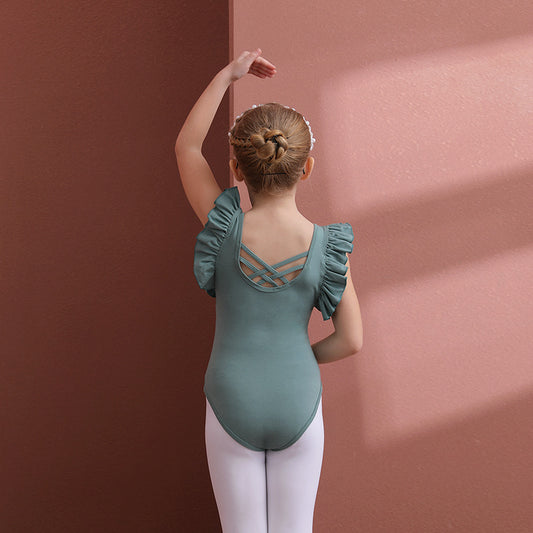 kids dance cotton Jumpsuit  Ballerina wears Girl Dance Performance Clothing Dance Costume Little Swan Artistic Skate wears